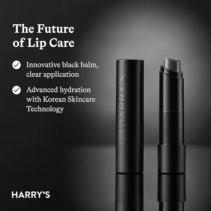Harry's Black Lip Balm for Men - Hydrating Men's Lip Balm with Natural Finish - Korean Skincare Technology with Meadowfoam Oil
