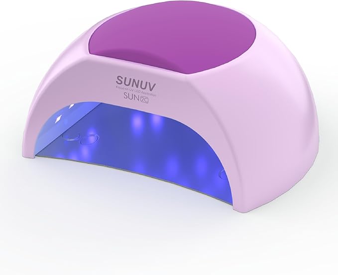 SUNUV UV LED Light for Nails, 48W Nail Dryer for Gel Polish with Auto Sensor, 33 LEDs 4 Timers Settings SUN2C Purple