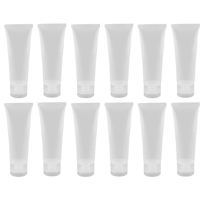 24PCS 100ml/3.4oz Empty Refillable Clear Plastic Squeeze Soft Tubes with Flip Cover Lotion Bottle Travel Sample Packing Cosmetic Makeup Container Storage Vials Jars for Facial Cleaner Toiletries