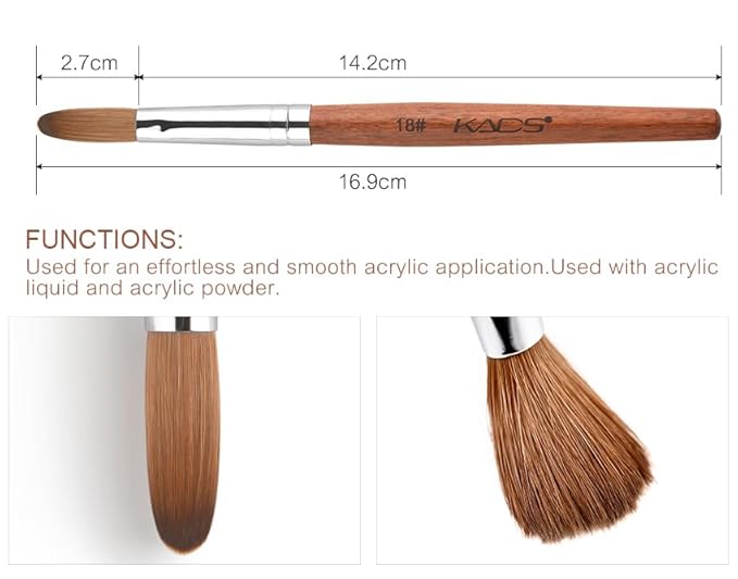 1pc 18#Kolinsky Sable Nail Brush with 1pc 16# Kolinsky Sable Nail Brush Set