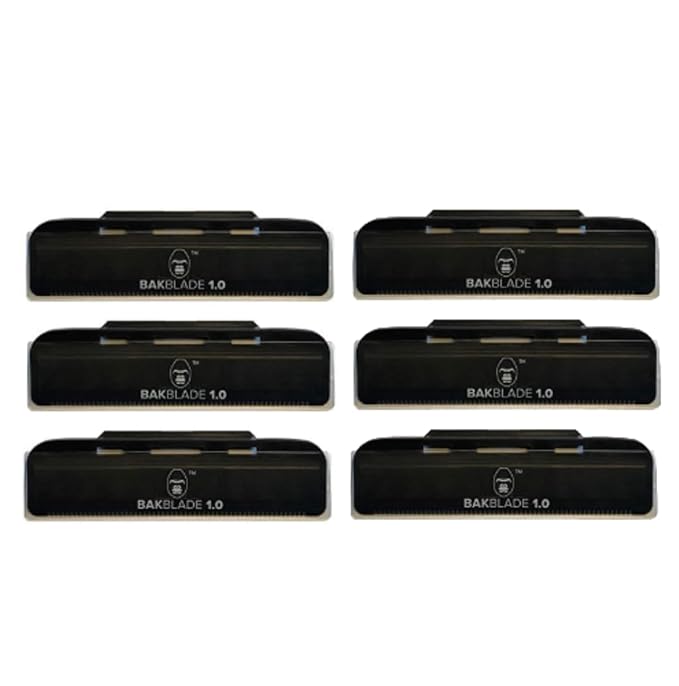 baKblade 1.0 Back Hair and Body Shaver Refill Replacement Cartridges. 4 Inch Extra-Wide Wet or Dry Disposable Razor Blades (6 Razors Included)