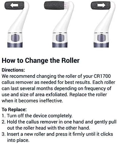 Own Harmony Electric Foot Callus Remover and 6 Rollers Bundle: Professional Foot Care Pedicure Tools, Rechargeable Dead Skin Feet Scrubber, Electronic Feet File Grinder - Best for Hard, Cracked Heels