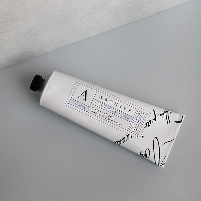 Archive Poet At Heart Hydrating Hand Cream for Women & Men Natural Ingredients Moisturizing Lotion for Dry Hands 4 oz