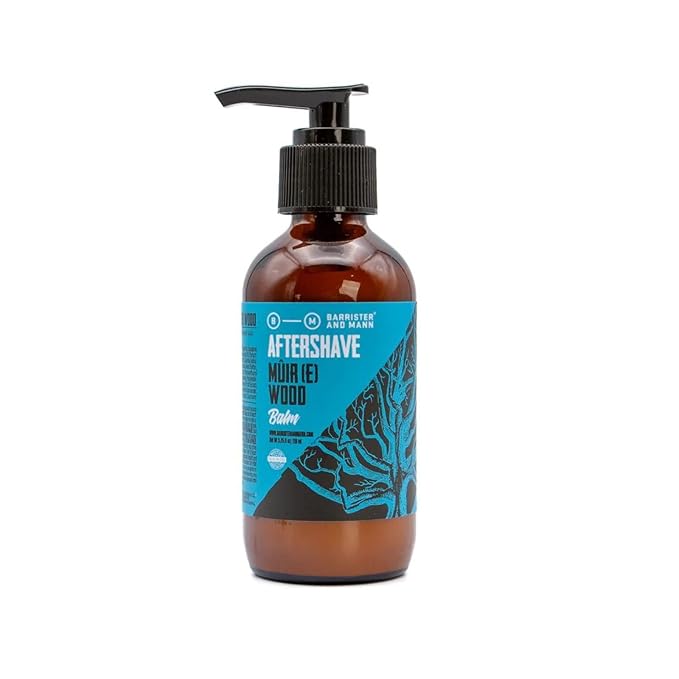 Barrister and Mann After Shave Balm for Men | Premium Post Shave Face Moisturizer Soothes for Shaving Irritation, Razor Burn Jojoba Oil Notes of Blackberry, Wood, Fir, Vetiver 3.75 Oz (Muire Wood)