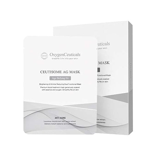 Ceutisome AG Mask – Premium Black Caviar Anti-Aging, Anti-Wrinkle Facial Sheet Mask, Rejuvenating & Firming (6 Sheets/Box)