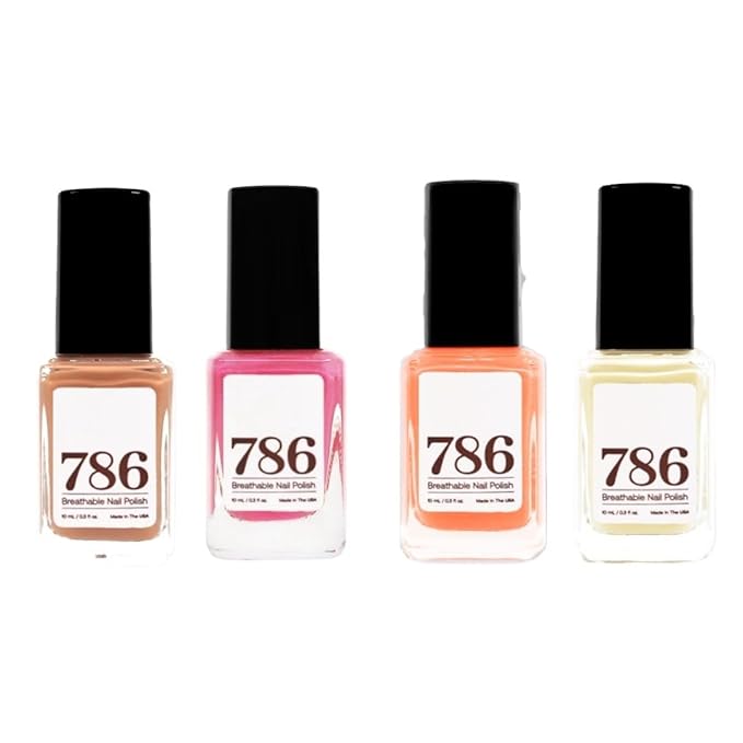 786 Cosmetics Golden Hour 4-Piece Breathable Nail Polish Set - Vegan, Cruelty-Free, Fast-Drying