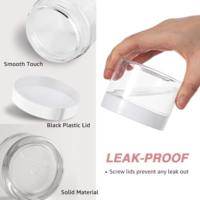 2 oz Plastic Containers with Lids 100pcs Plastic Jars with White Lids + 3/5/10 Gram 24pcs Sample Containers Travel Jar– Great for Lip Scrub, Body Butters, Cream, Lotion, Labels & Spatulas (124 Pack)
