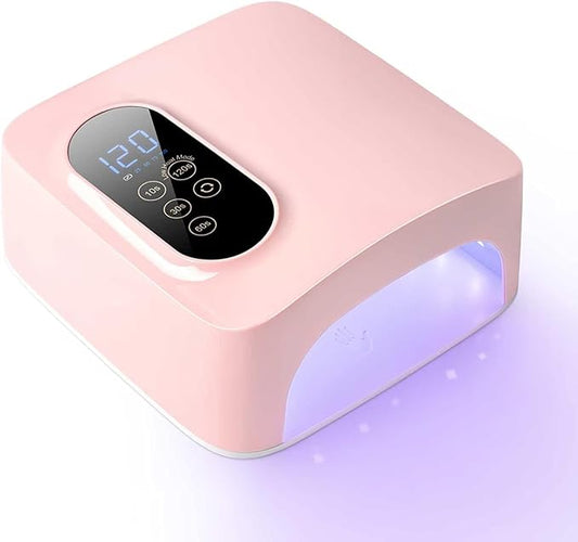 72W Cordless Led Nail Lamp, Rechargeable Nail Dryer, Portable Gel UV Led Nail Light with 4 Timer Setting Sensor, Professional Gel Nail Lights Nail Art Manicure Tools for Home and Salon