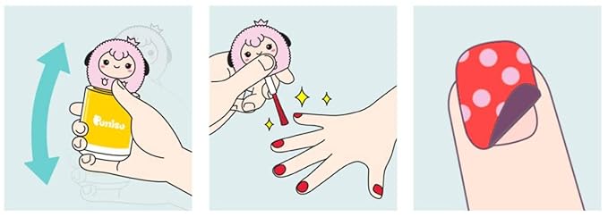 3-Color Nail Art kit non-toxic water-based peel-off kids nail polish gift set (Macaron)