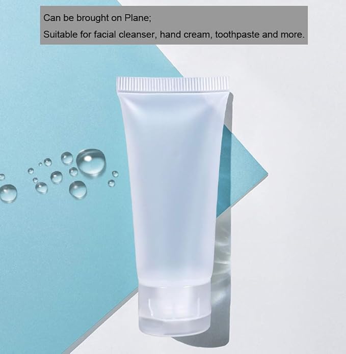 24PCS 100ml/3.4oz Empty Refillable Clear Plastic Squeeze Soft Tubes with Flip Cover Lotion Bottle Travel Sample Packing Cosmetic Makeup Container Storage Vials Jars for Facial Cleaner Toiletries