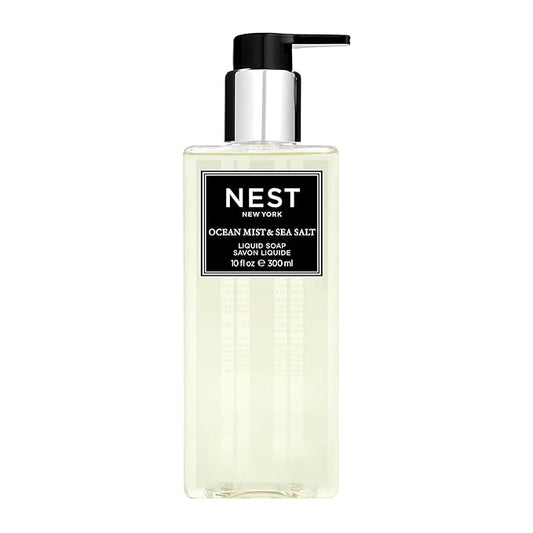 NEST New York Liquid Soap, Ocean Mist & Sea Salt - 10 fl oz - Cleanses & Nourishes Skin - Approx. 300 Pumps Per Bottle - Gluten Free & Cruelty Free