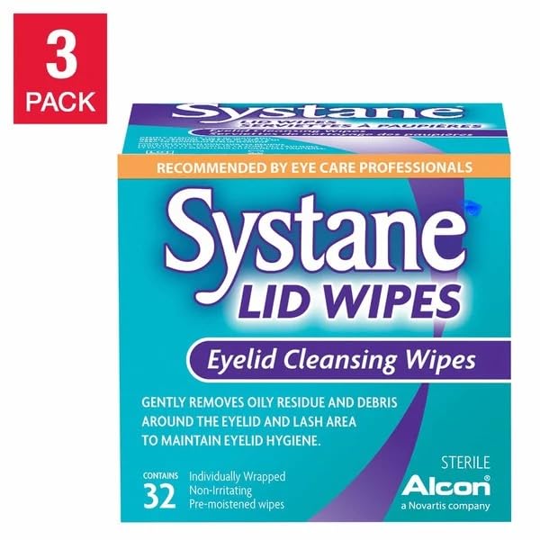 Premium Alcon -Lid Wipes Eyelid Cleansing Wipes, 32 Count (Pack of 3)