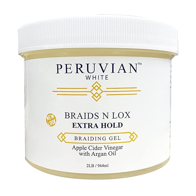 Braids N Lox Braid, Loc & Edge Braiding Gel EXTRA HOLD for Relaxed & Natural Hair, 2 LBS. (Apple Cider Vinegar with Argan Oil)