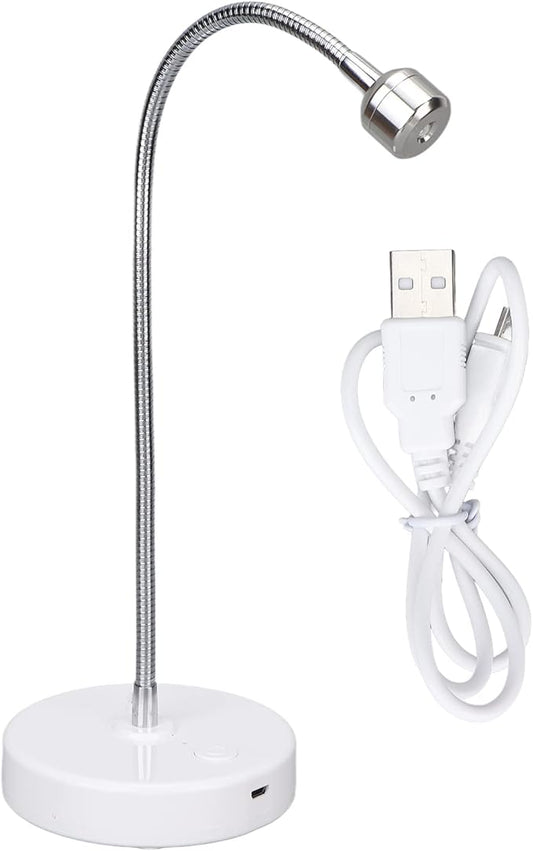 UV LED Nail Lamp, 3W USB Professional Nail Dryer with 360° Rotatable Gooseneck, Fast Drying Portable Gel Nail Polish Curing Lamp Built in 1000mAh Battery for Home, Nail Salon,