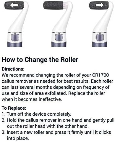 Own Harmony Electric Callus Remover for Feet and 6 Rollers Bundle: Rechargeable Pedicure Tools & Professional Foot Care for Women - Electronic Foot File Sander - Best for Hard Dry, Dead, Cracked Skin