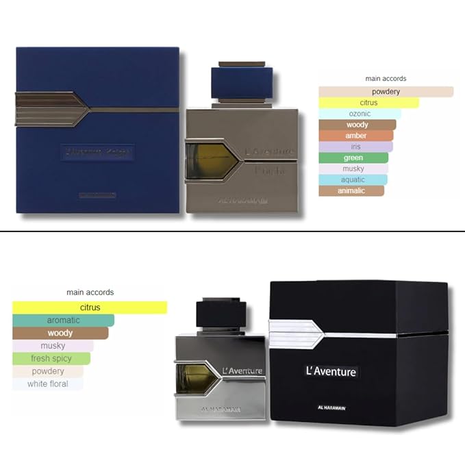 Al Haramain L'Aventure & L'Aventure Knight Eau de Parfum For Men, 3.4 Ounce (Pack of 2)