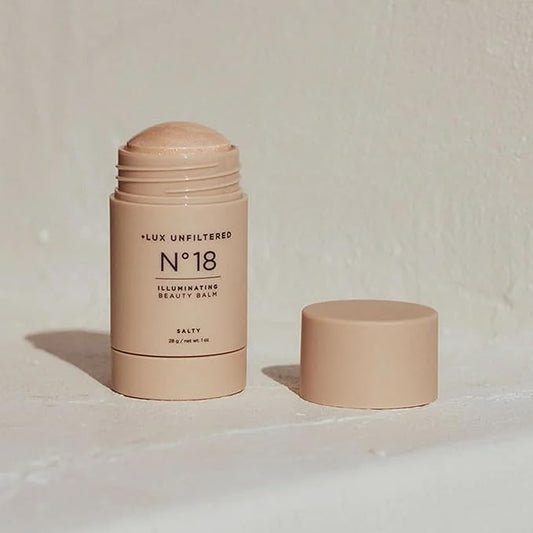 + Lux Unfiltered N°18 Illuminating Beauty Balm in Salty (A Sheer Opal Gloss), Non Toxic, Cruelty-Free, Vegan Highlighting Face Stick