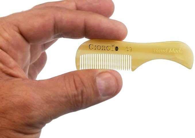 Giorgio G39 Extra Small Men's Fine Toothed Beard and Mustache Comb for Facial Hair Grooming and Styling. Add this pocket comb to your hair styling accessories, Saw-Cut and Hand Polished (2.75")