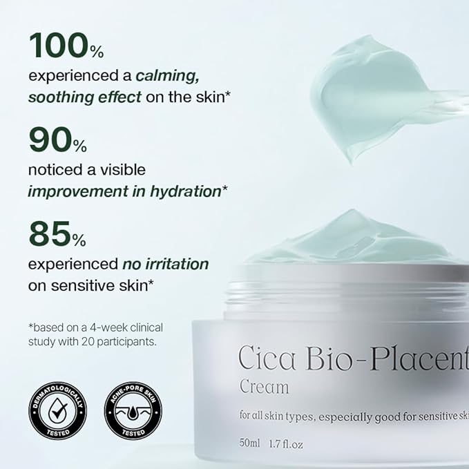 NDP Cica Cream - Gel Face Moisturizer for Sunburn Relief, lightweight Korean Moisturizer for Sensitive Skin, Centella Asiatica, Hydrating, Calming, Soothing (1.7 Fl oz / 50ml)