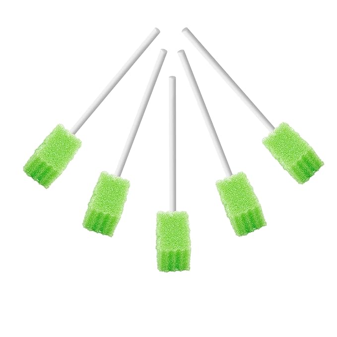 (250 PCS) JIESI Disposable Oral Swabs,Sterile Sponge Mouth Swabs(Green)