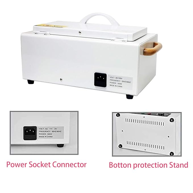 High Temperature Cleaning Box with Timer, Nail Salon Metal Tool Cleaning Box with Handle, 110V 300W 1.5L Dry Heat Cabinet with Stainless Tray for Beauty Hair Nail Metal Tools Cleaning…