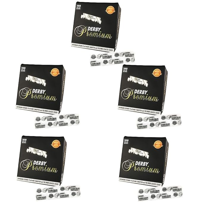 500 "Derby Premium" Single Edge Razor Blades for straight razor