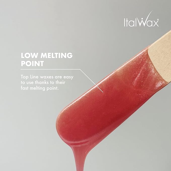 Italwax Top Line Pink Pearl - 750g / 1.65lb - Hard wax beads for hair removal - Unscented - Synthetic formulation ideal for sensitive skins - Recommended for Bikini area and Armpits