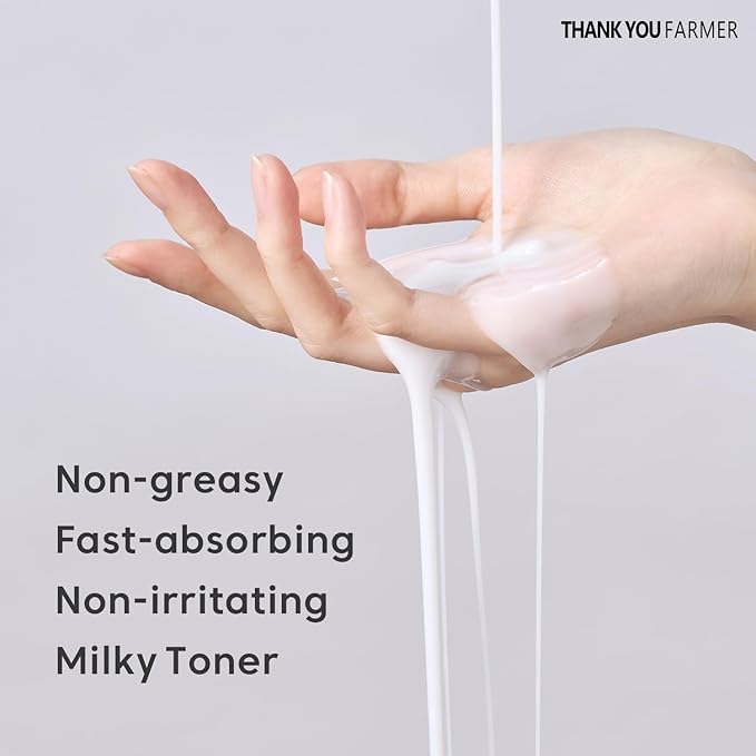 THANKYOU FARMER Rice Pure Skincare Set, Full Size Toner(7.03 fl oz) + Mini Size Ampoule(0.35 fl oz) Korean Skincare Set, Glass Skin Korean Skincare