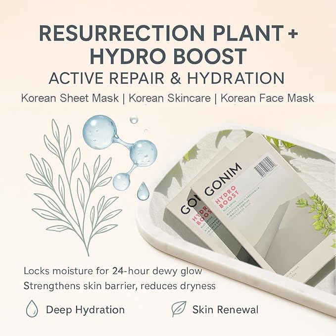 GONIM Face Mask Korean Skin Care with Hyaluronic Acid & Collagen Activation,Face Masks Skincare Hydration, Youthful-Looking & Moisturizing Sheet Mask for All Skin Korean Face Mask 5 Sheets