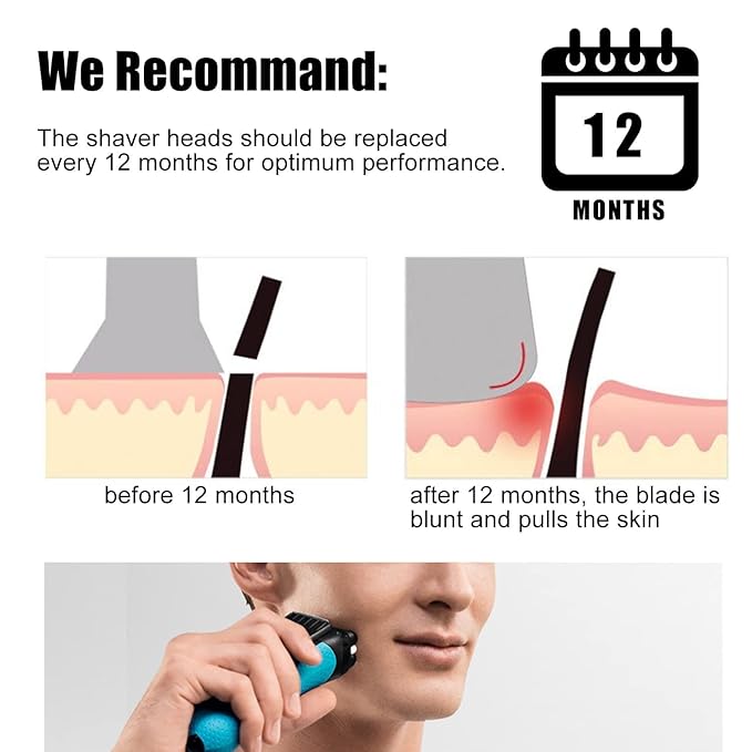 21B Shaver Blades for Braun Series 3 Replacement Head&for Braun s3 Wet and Dry Replacement Head, 21B Foil and Cutter Compatible with Braun Series 3 Electric Razors 300s,310s,3010s,3040s,5409,340s-4