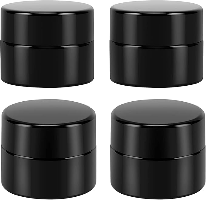 (50 Packs) Green Nexus 5g/5ml UV Protection Glass Jars for Lip Balm, Lotion, Oil, Cream & Cosmetics Enhanced Cap (2024)