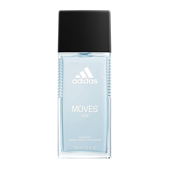 Adidas Moves For Men Eau De Toilette Spray, 1 Fl Oz & Moves for Him Body Fragrance for Men, 2.5 fl oz, Liquid, Grapefruit