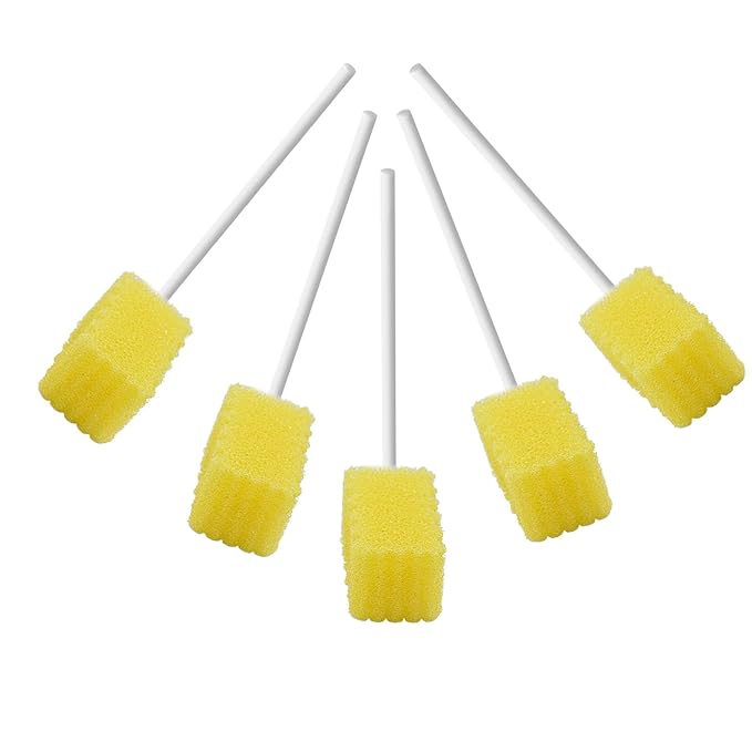 (250 PCS) JIESI Disposable Oral Swabs,Sterile Sponge Mouth Swabs(Yellow)