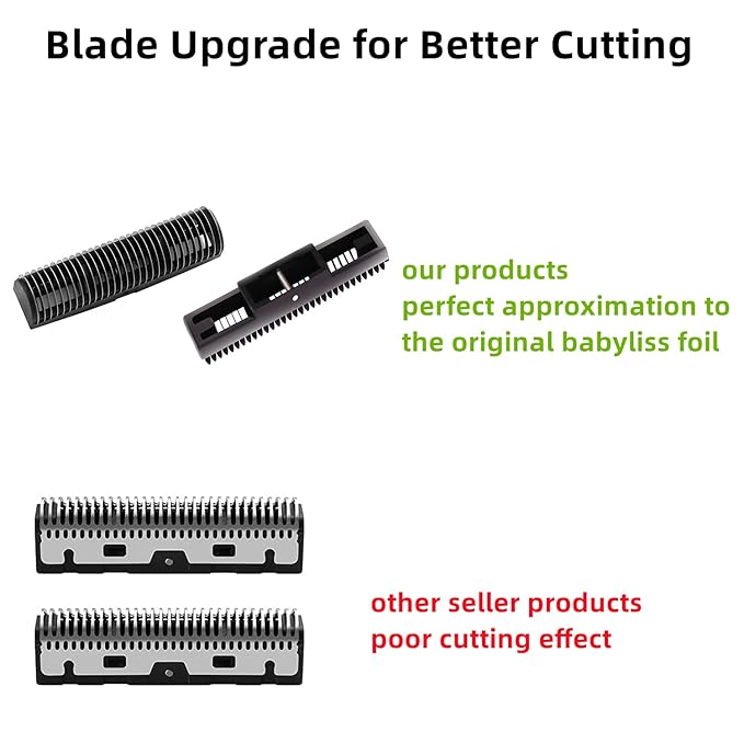 2 Pack Shaver Replacement Foil and Cutters Compatible with BaBylissPRO Double FXFS2 Metal Shaver foil Replacement,Golden