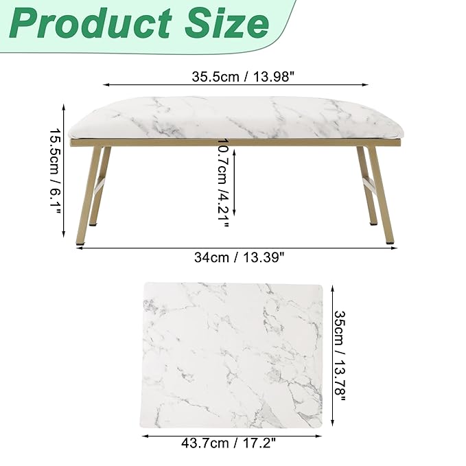 VOCOSTE 1 Set Arm Rest for Nails Tech, Non-Slip Nail Arm Rest, Manicure Hand Rest with Nail Table Mat, Hand Rest for Nails Tech, Nail Hand Rest, White Marble