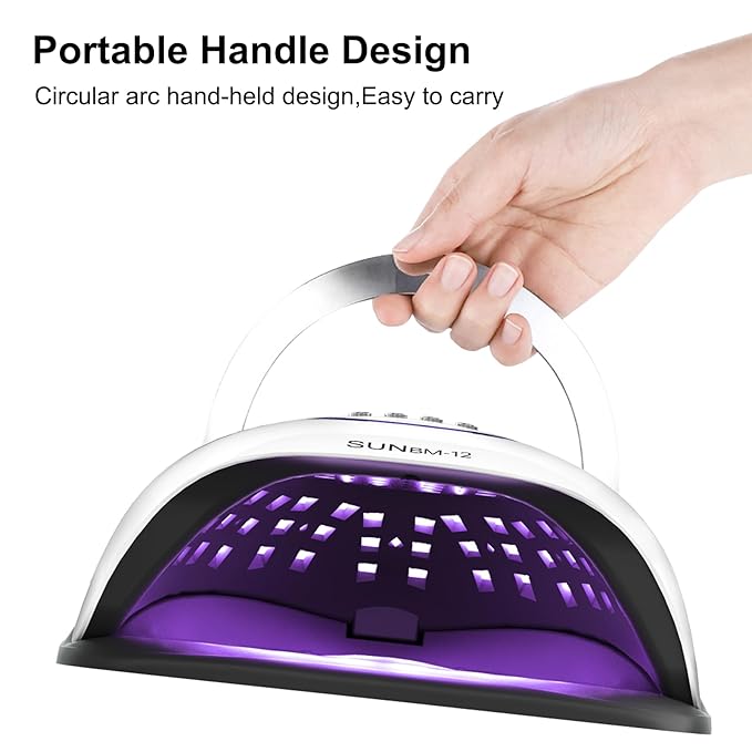 UV LED Nail Lamp Professional 300W Nail Dryer Light with Gloves,UV Light for Gel Nail Polish Kit,Fast Curing Gel X Polish Lamp with Smart Sensor 4 Timer 72 Beads,Nail Art Tools for Manicure Pedicure
