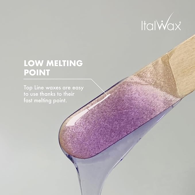 Italwax Top Line Orchid - 750g / 1.65lb - Hard wax beads for hair removal - Orchid fragrance - Synthetic formulation ideal for sensitive skins - Recommended for Bikini Area and Armpits