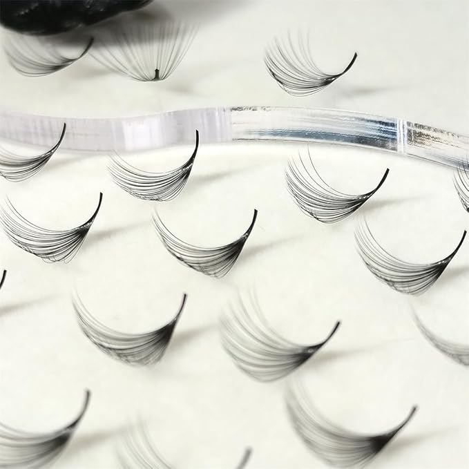 Veritee 1000 Fans 25D Handmade Lash Extensions by Pinching Mix 9-16mm Cashmere Velvet Premade Eyelash Extensions Silk Promade Loose fans, black