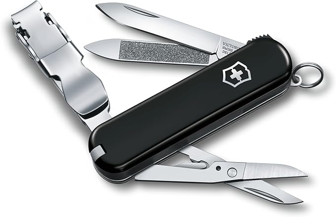 Victorinox Nail Clip 580, 8 Functions, Swiss Made Multi-Tool with Nail File, Nail Cleaner and Small Blade - Black