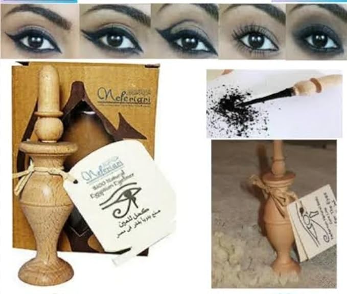 100% Natural Egyptian Eyeliner in Powder Form, Handmade Eyeliner with Pharaoh packing