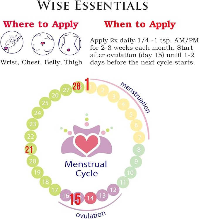 Wild Yam & Progesterone Cream by Wise Essentials – Made from Wild Yam Plant Based Hormone Balance Support for Natural Transitions of Menstrual Cycle & Menopause – 2oz