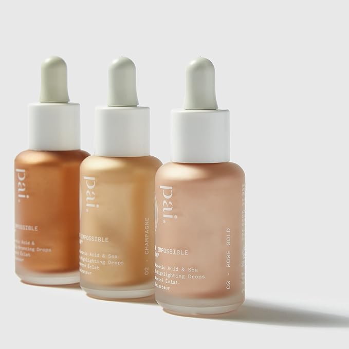 Pai Skincare - The Impossible Glow Organic Hyaluronic Acid + Sea Kelp Glow Drops | Natural, Vegan, Sensitive Skincare (Champagne, 1 fl oz | 30 ml)