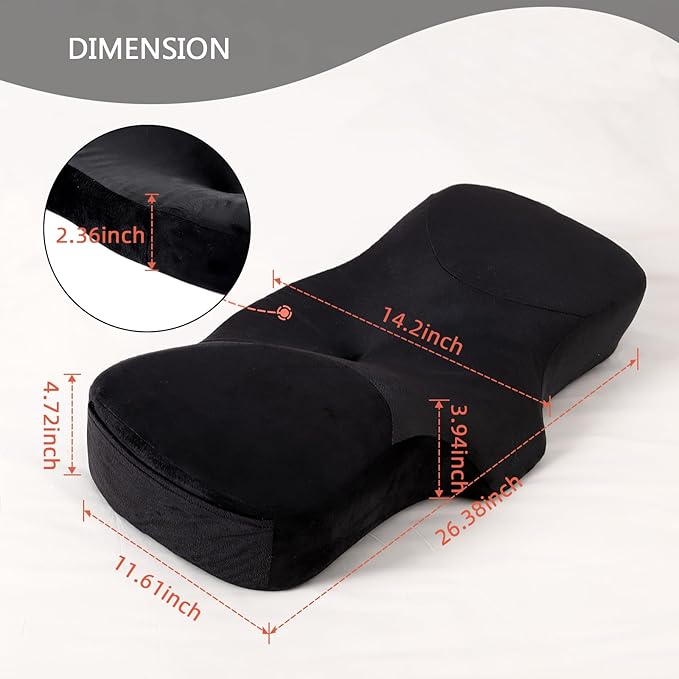 Neck Support Memory Lash Pillows for Eyelash Extensions, Ergonomic Cervical Pillow for Neck and Shoulder Pain Relief, Comfortable Beauty Lash Bed Pillow with Comfortable Velvet Pillowcase