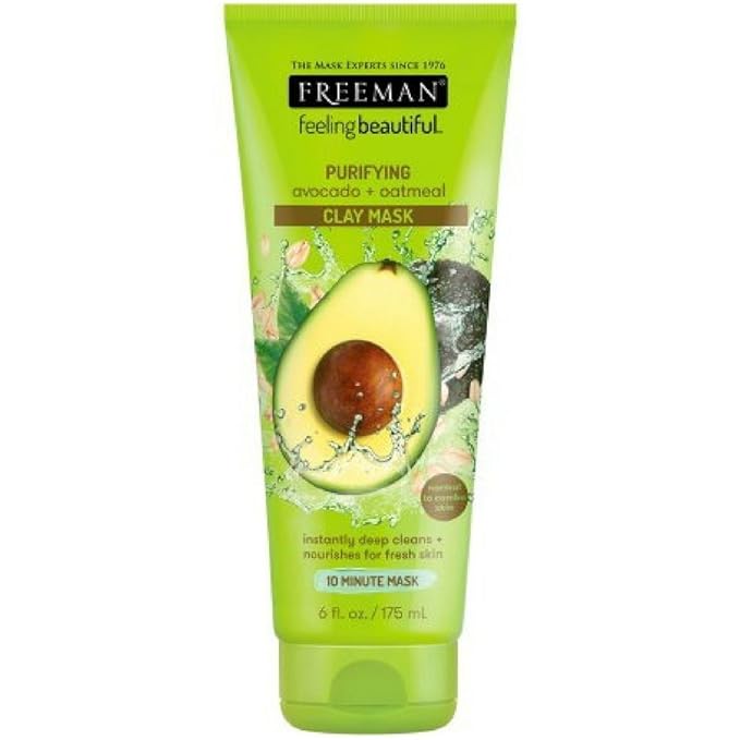Freeman Facial Avocado & Oat Clay Mask 6 Ounce (177ml) (3 Pack)