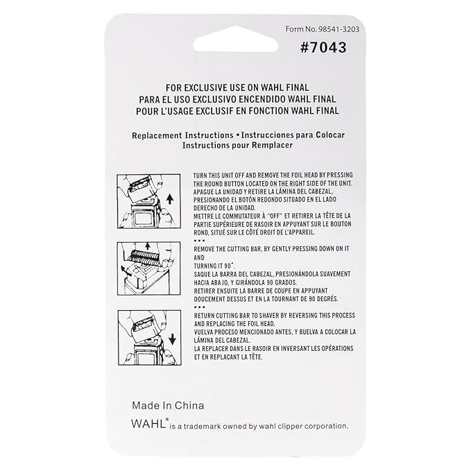 Professional Shaver Shaper Replacement Super Close Gold Foil and Cutter Bar Assembly, Super close Shaving for Professional Barbers and Stylists,Compatible with Wahl 5 Star Series Model 7043(Gold)