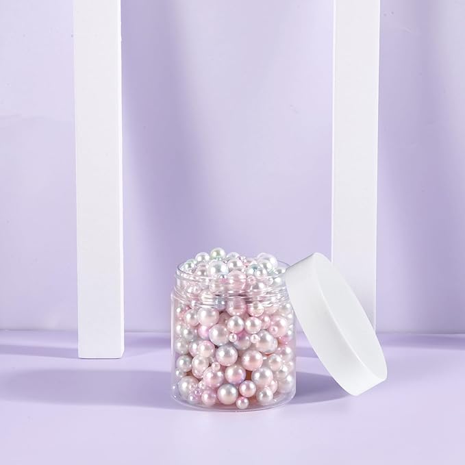 50 Pack 4 OZ Plastic Jars Round Clear Cosmetic Container with White Lids, Eternal Moment Slime Jars for Lotion, Cream, Ointments, Makeup, Eye shadow, Rhinestone, Samples, Pot, Travel Storage