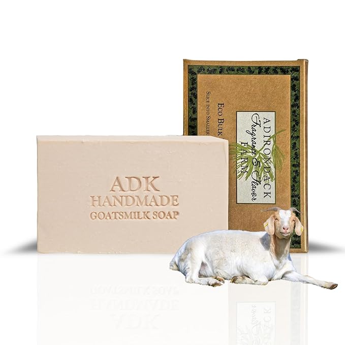 ADK Natural Goat Milk Soap Bar 16 oz., Handmade Organic Olive Oil Soap, Vegan Antioxidant Body Soap for Moisturizing Men, Women & Babies with Dry and Sensitive Skin