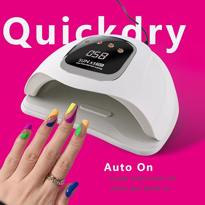 UV Led Gel Nail Lamp Nail Dryer for Gel Polish Manicure Machine Red Ray Art Nail (White 280W)