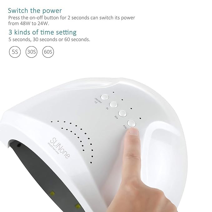 Vishine Gel Nail Polish Starter Kit with 48W SUNOne UV LED Nail Lamp Speed Dryer Manicure Tools 6 Pretty Colors Gel Polish Base and Top Coat #03