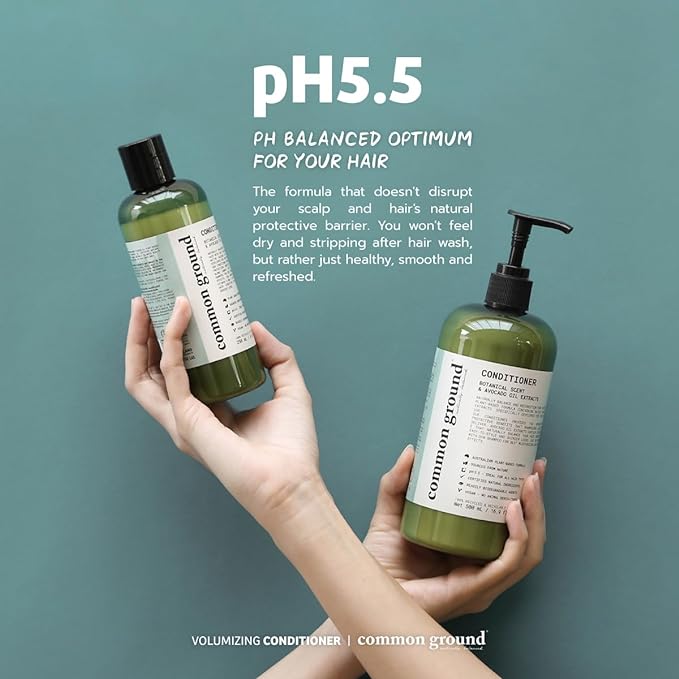 COMMON GROUND 3 Hand Wash & 1 Shampoo & Conditioner Bundle (5 Items), Paraben & Cruelty Free, Organic, Vegan, Plant-Based, Botanical Scent & Avocado Oil Extracts, Men, Women, Sensitive